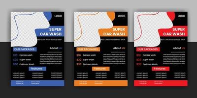 modern car wash car rental flyer free download vector