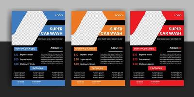 modern car wash car rental flyer free download vector