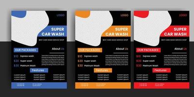 modern car wash car rental flyer free download vector