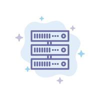 Computing Data Storage Network Blue Icon on Abstract Cloud Background vector