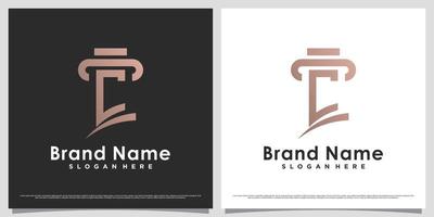 plantilla de diseño de logotipo de bufete de abogados para icono de negocio con letra c y concepto único creativo vector