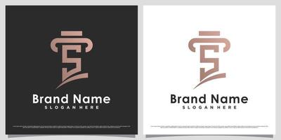 plantilla de diseño de logotipo de bufete de abogados para icono de negocio con letra s y concepto único creativo vector