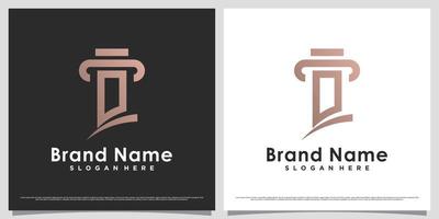 Law firm logo design template for business icon with letter d and creative unique concept vector