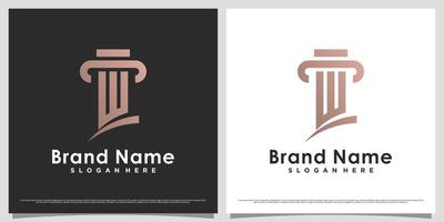 Law firm logo design template for business icon with letter w and creative unique concept vector