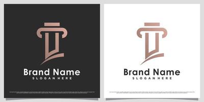 Law firm logo design template for business icon with letter u and creative unique concept vector