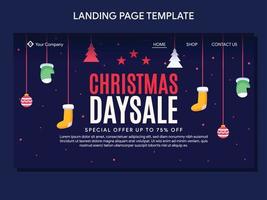 flat christmas landing page banner template vector