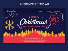 flat christmas landing page banner template vector