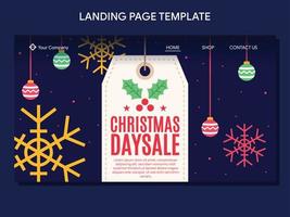 flat christmas landing page banner template vector