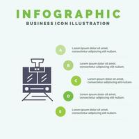 Train Public Service Vehicle Infographics Presentation Template 5 Steps Presentation vector