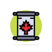 nota otoño canadá hoja resumen círculo fondo plano color icono vector