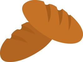 Loaf of bread, illustration, vector on white background.