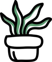 planta tropical en una olla, ilustración, vector sobre fondo blanco.