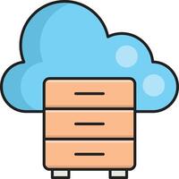 cloud drawer vector illustration on a background.Premium quality symbols.vector icons for concept and graphic design.