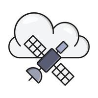 cloud satellite vector illustration on a background.Premium quality symbols.vector icons for concept and graphic design.