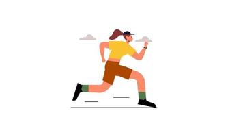 vector de ilustración de tiempo de jogging corriendo