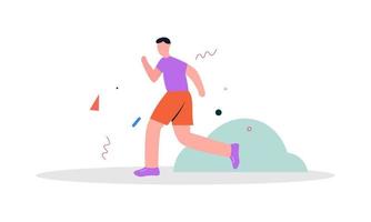 vector de ilustración de tiempo de jogging corriendo