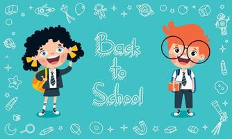 Back To School Concept With Students vector