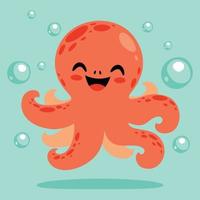 dibujo de dibujos animados de un pulpo vector