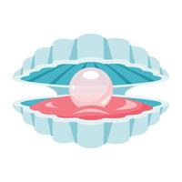 Flat Drawing Of A Clam vector