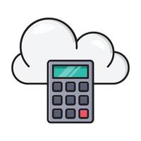 cloud calculator vector illustration on a background.Premium quality symbols.vector icons for concept and graphic design.
