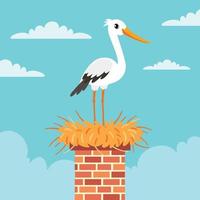 Cartoon Drawing Of A Stork vector