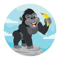 Cartoon Illustration Of A Gorilla vector