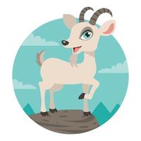 Cartoon Illustration Of A Goat vector