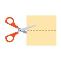 Drawing Of Cutting Paper With Scissors vector