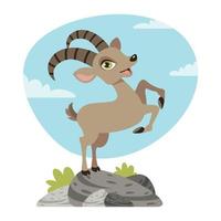 ilustración de dibujos animados de una cabra vector