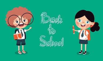 Back To School Concept With Students vector