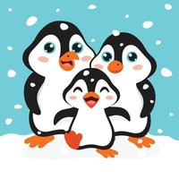 Cartoon Drawing Of Penguin Characters vector