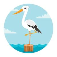 Cartoon Drawing Of A Stork vector
