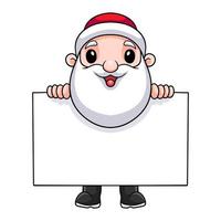 Cartoon santa claus showing a blank sign vector