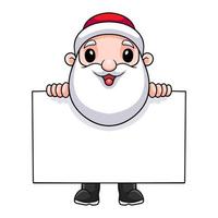 dibujos animados de santa claus mostrando un cartel en blanco vector