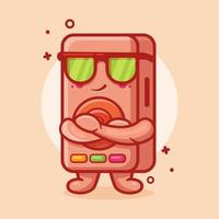 cute speaker audio character mascot with cool expression isolated cartoon in flat style design vector