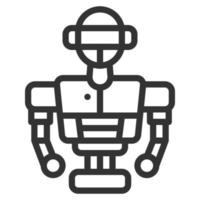 robotic icon line vector illustration