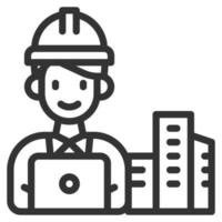 architect icon line vector illustration