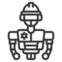 robotics engineering icon line vector illustration