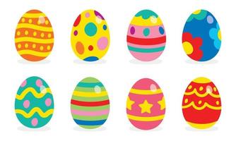 conjunto de coloridos huevos de pascua vector