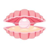 Flat Drawing Of A Clam vector