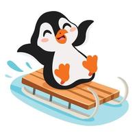 Cartoon Drawing Of Penguin Character vector