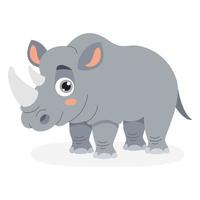 Cartoon Illustration Of A Rhinoceros vector