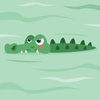ilustración de dibujos animados de un cocodrilo vector