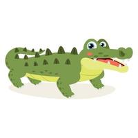 Cartoon Illustration Of A Crocodile vector