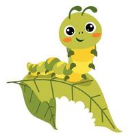 Cartoon Illustration Of A Caterpillar vector