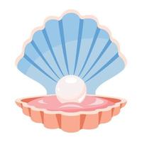 Flat Drawing Of A Clam vector