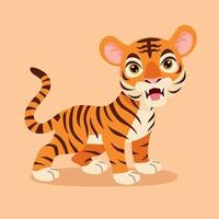 Cartoon Illustration Of A Tiger vector