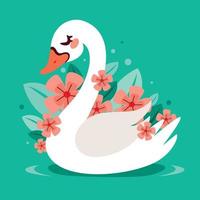 ilustración de dibujos animados de un cisne vector