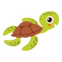 caricatura, dibujo, de, un, tortuga marina vector