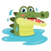 Cartoon Illustration Of A Crocodile vector
